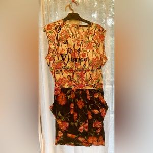 Vertigo size 4 satin dress - beautiful print